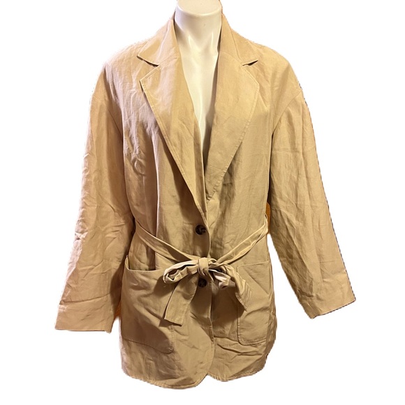Wilfred linen blend beige blazer with belt - Picture 1 of 9